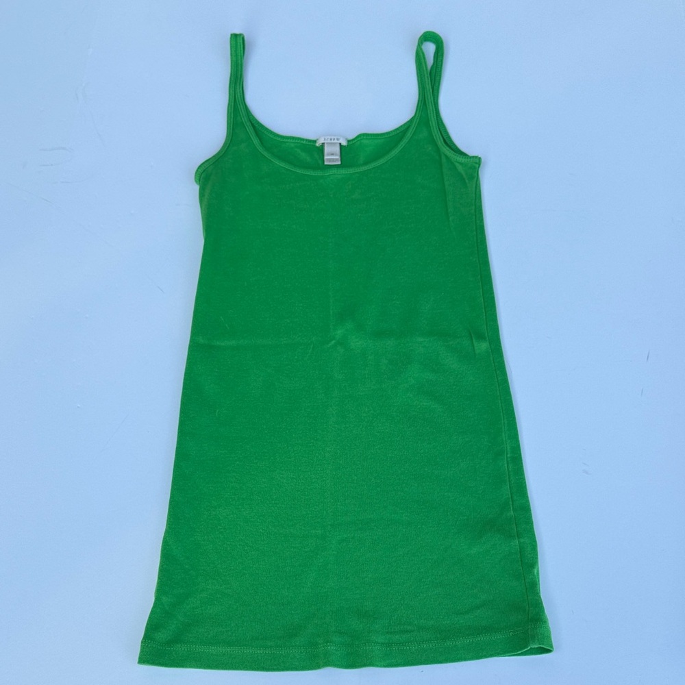 J Crew green cotton tank top, NWOT, size XS
